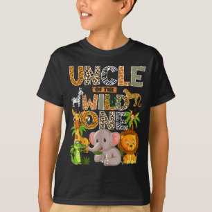 Uncle Of The Wild One 1st Birthday Boy Safari Jung T-Shirt