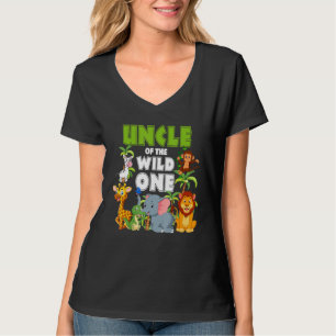 Uncle of The Wild One Zoo Birthday Safari Jungle A T-Shirt