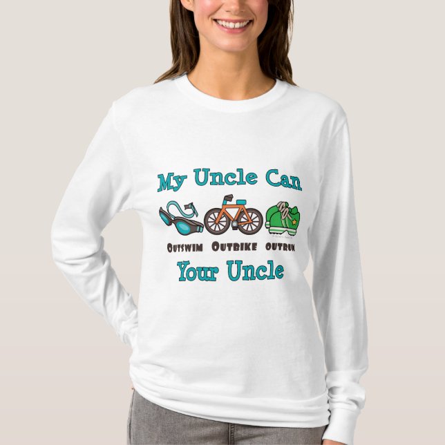 Uncle Outswim Outbike Outrun Triathlon Hoodie T-Shirt (Front)