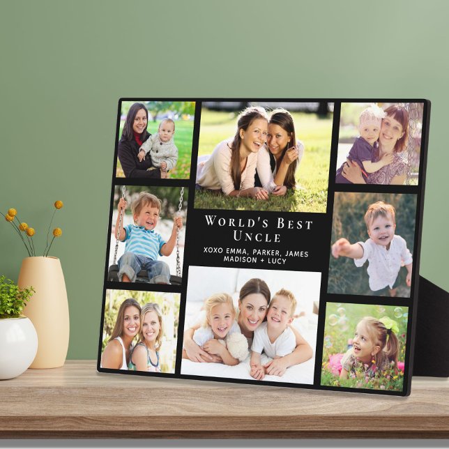 Uncle Photo Collage Black Plaque (Creator Uploaded)