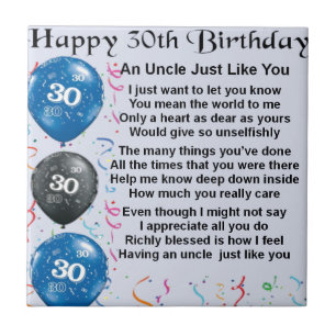 Uncle poem - 30th Birthday Tile