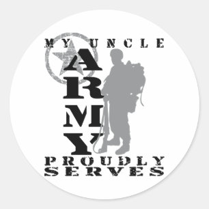 Uncle Proudly Serves - ARMY Classic Round Sticker