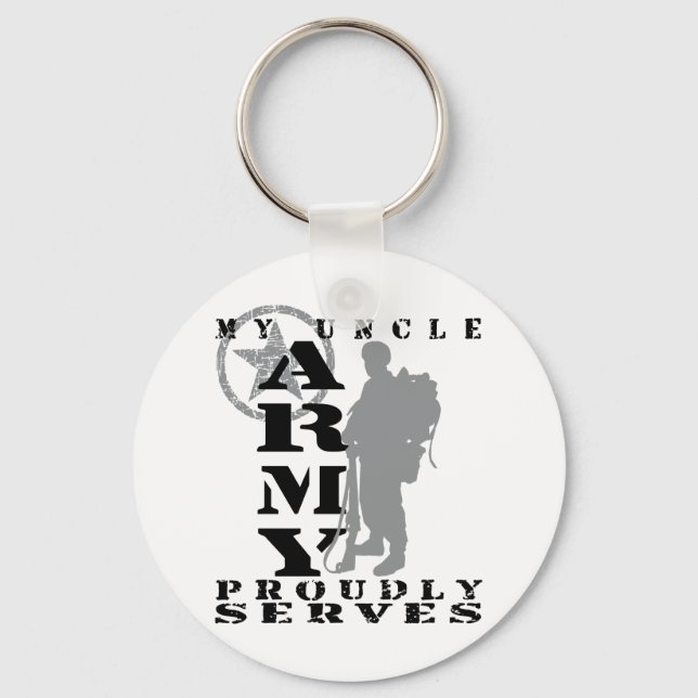 Uncle Proudly Serves - ARMY Key Ring (Front)