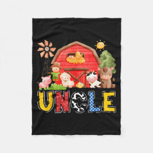 Uncle Red Farm Cow Birthday Boy Matching Family Pa Fleece Blanket