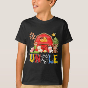 Uncle Red Farm Cow Birthday Boy Matching Family Pa T-Shirt