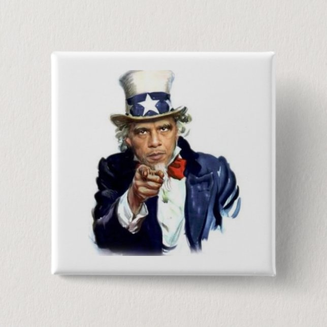Uncle Sam 15 Cm Square Badge (Front)