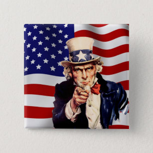 Uncle Sam 1 15 Cm Square Badge
