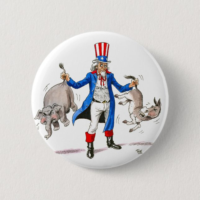 Uncle Sam 3 6 Cm Round Badge (Front)