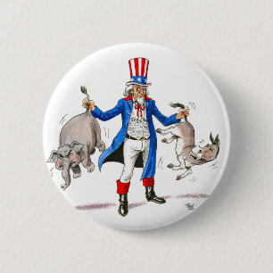 Uncle Sam 3 6 Cm Round Badge