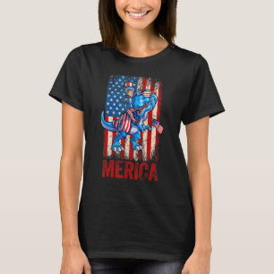 Uncle Sam 4th Of July Dino Boys Men American Usa F T-Shirt