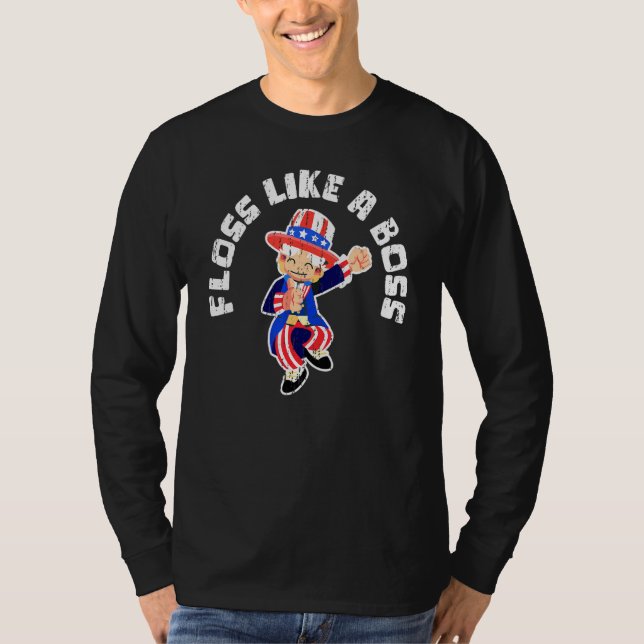 Uncle Sam 4th Of July Floss Like A Boss T-Shirt (Front)
