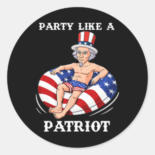 Uncle Sam 4th Of July USA Patriot Fun Classic Round Sticker