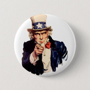 Uncle Sam 6 Cm Round Badge