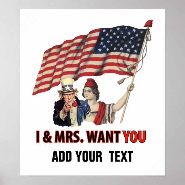Uncle Sam and Lady USA Poster (Front)