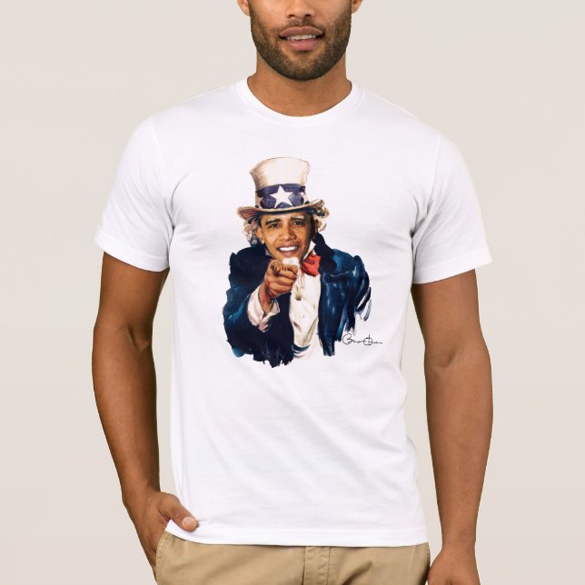 Uncle Sam - Barack Obama Blank Design T-Shirt (Front)
