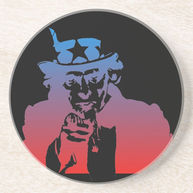 Uncle Sam Beverage Sandstone Coaster (Front)