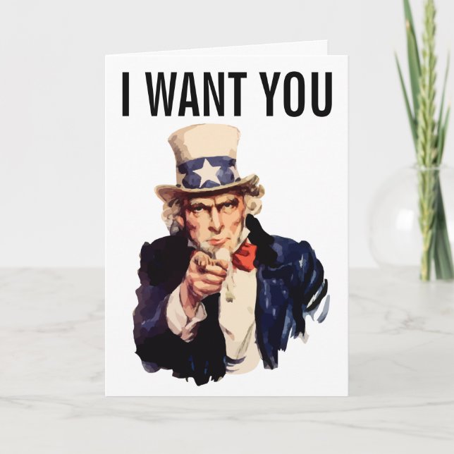 UNCLE SAM BIRTHDAY CARDS, FUNNY CARD (Front)