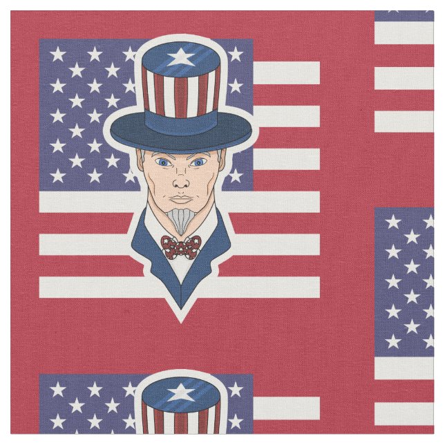 Uncle Sam cartoon Fabric (Close Up)