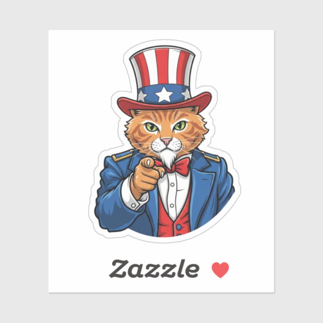 Uncle Sam Cat – Patriotic Cat  (Sheet)