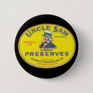 Uncle Sam Cherry Preserves 6 Cm Round Badge