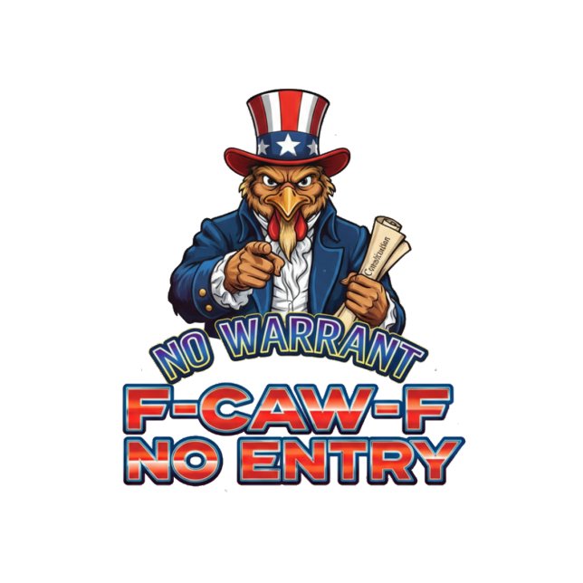 Uncle Sam Chicken No Warrant F-Caw-F No Entry Doormat (Creator Uploaded)