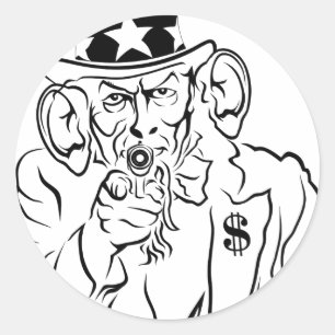 Uncle Sam Classic Round Sticker