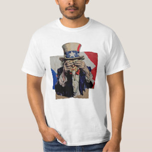 Uncle Sam covering his face in shame political  T-Shirt