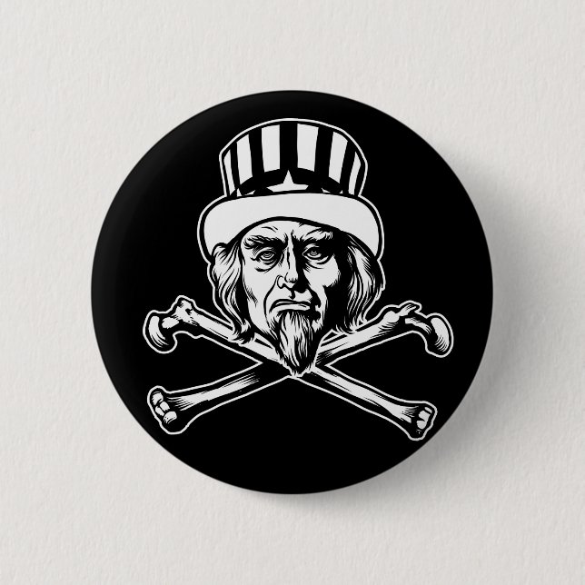 Uncle Sam & Crossbones Button (Front)