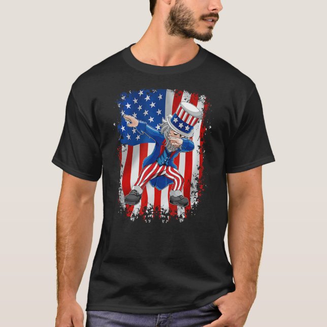 Uncle Sam Dab Dance  July 4th T-Shirt (Front)