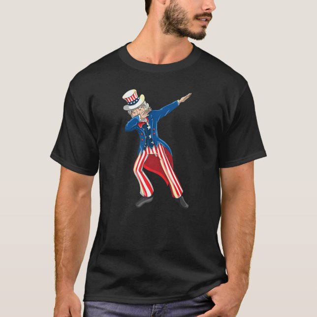 Uncle Sam Dabbing  Patriotic Uncle Sam Dab T-Shirt (Front)