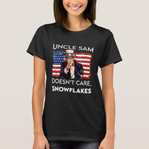 Uncle Sam Doesn't Care Snowflakes American flag_4 T-Shirt