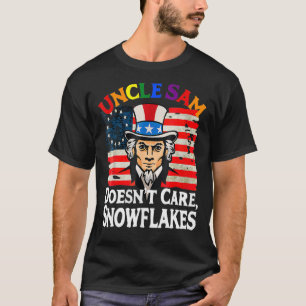 UNCLE SAM DOESN'T CARE SNOWFLAKES Funny American_4 T-Shirt
