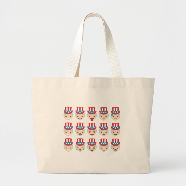uncle sam emoji large tote bag (Front)