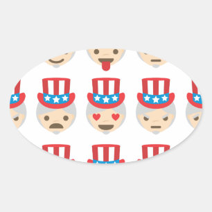 uncle sam emoji oval sticker