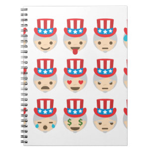 uncle sam emoji spiral notebook