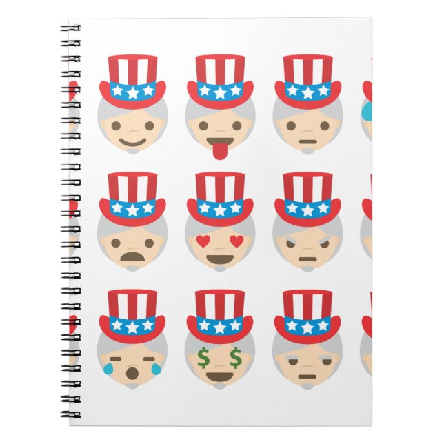 uncle sam emoji spiral notebook (Front)