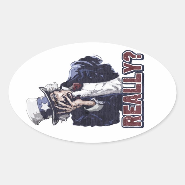 Uncle Sam Facepalm Oval Sticker (Front)