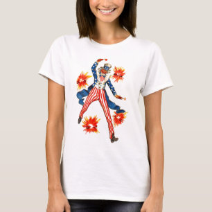Uncle Sam Fireworks July 4th Patriotic Vintage T-Shirt