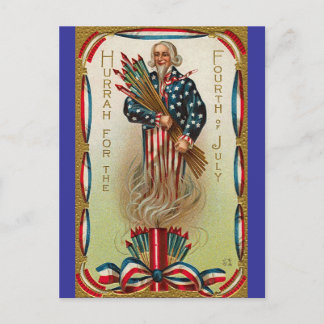 Uncle Sam Forth of July Postcard
