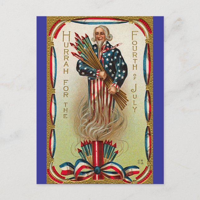 Uncle Sam Forth of July Postcard (Front)