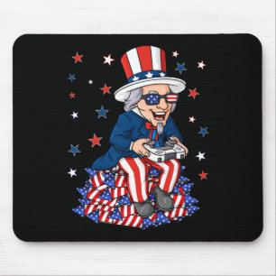 Uncle Sam Game Controller 4th Of July Boys Kids Te Mouse Pad