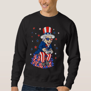 Uncle Sam Game Controller 4th Of July Boys Kids Te Sweatshirt