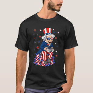 Uncle Sam Game Controller 4th Of July Boys Kids Te T-Shirt