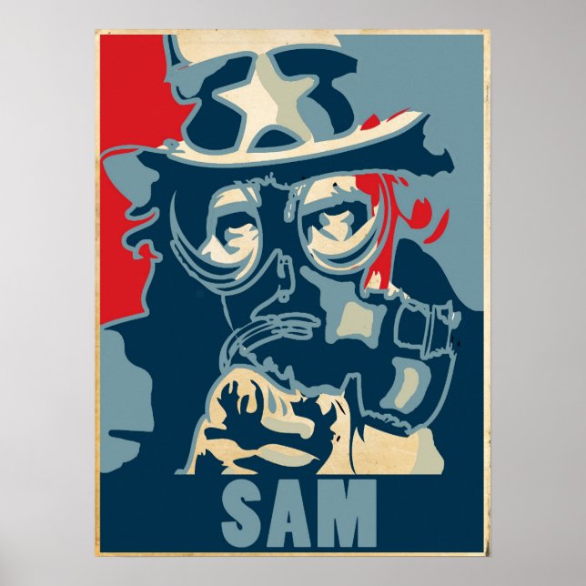 Uncle Sam Gas Mask Poster (Front)