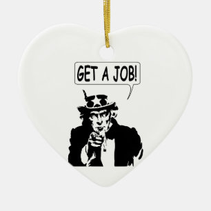 Uncle Sam Get A Job Ceramic Tree Decoration