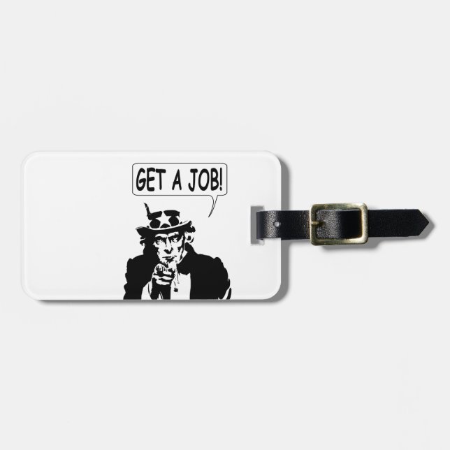 Uncle Sam Get A Job Luggage Tag (Front Horizontal)