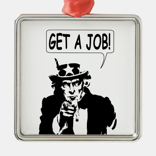 Uncle Sam Get A Job Metal Tree Decoration (Front)