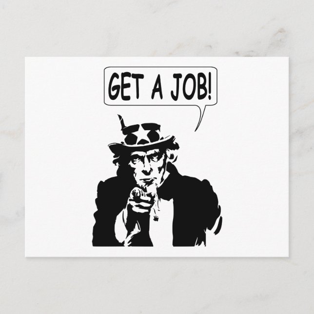 Uncle Sam Get A Job Postcard (Front)