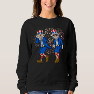Uncle Sam Griddy Dance  4th of July Fireworks Sweatshirt