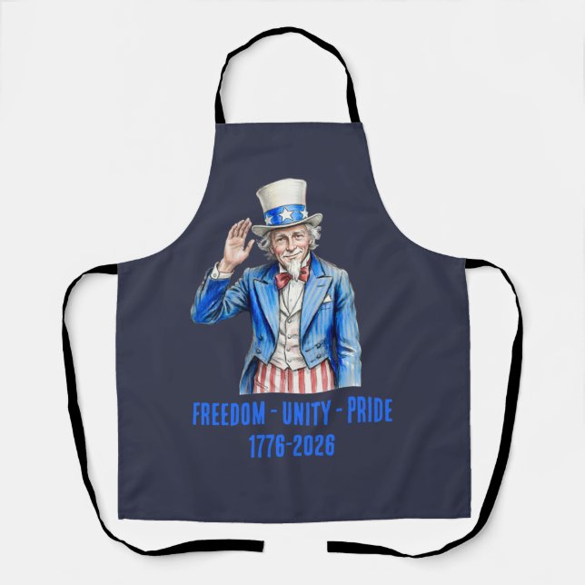 Uncle Sam Happy 4th of July Patriotic Apron (Front)